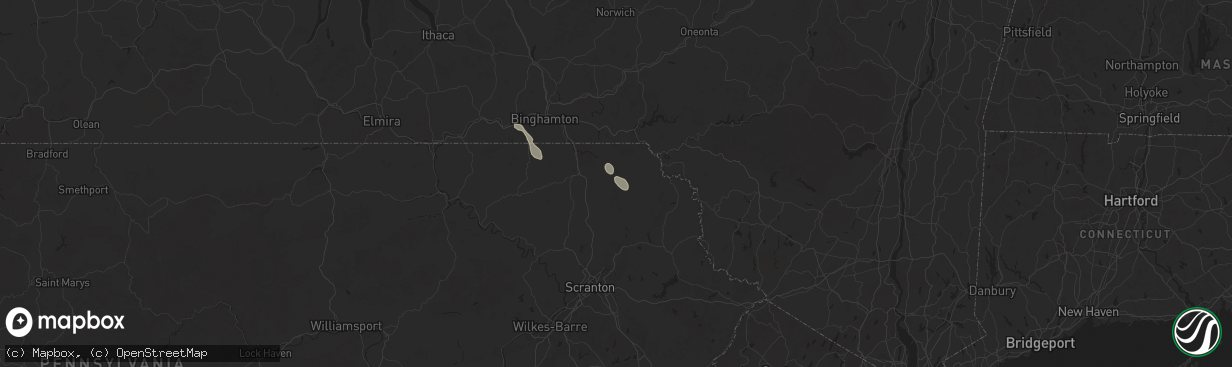 Hail map in Thompson, PA on June 22, 2025