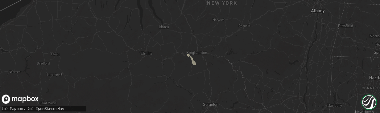 Hail map in Vestal, NY on June 22, 2025