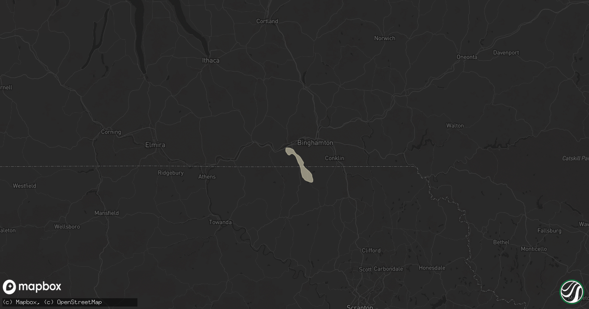 Hail map in Vestal, NY on June 22, 2025