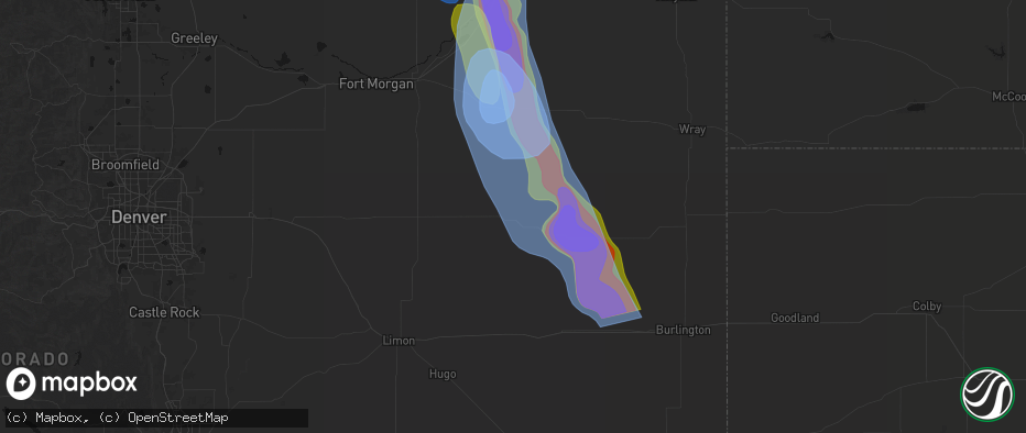 Hail map in Anton, CO on June 22, 2026