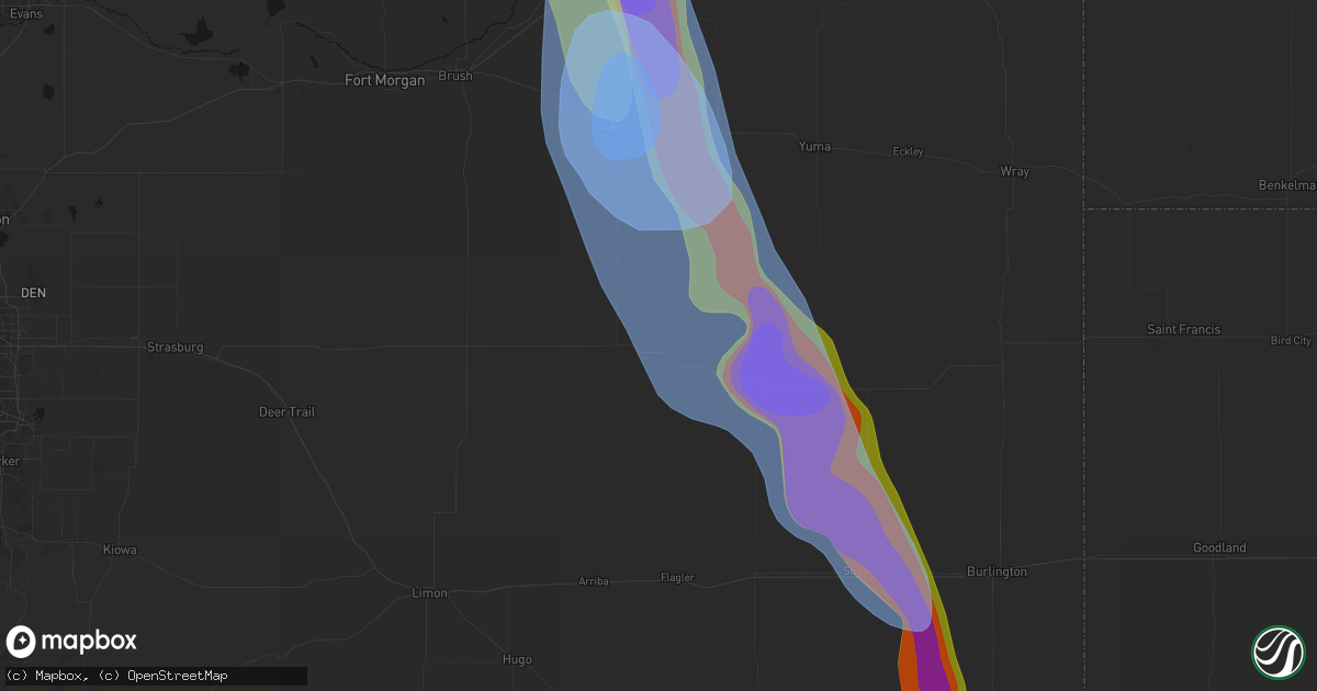 Hail map in Anton, CO on June 22, 2026