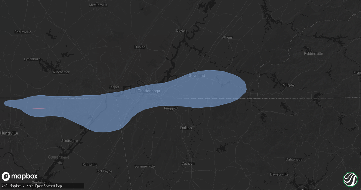 Hail map in Apison, TN on June 22, 2026