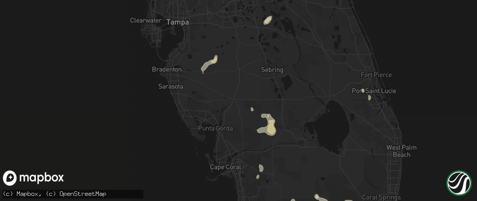 Hail map in Arcadia, FL on June 22, 2026
