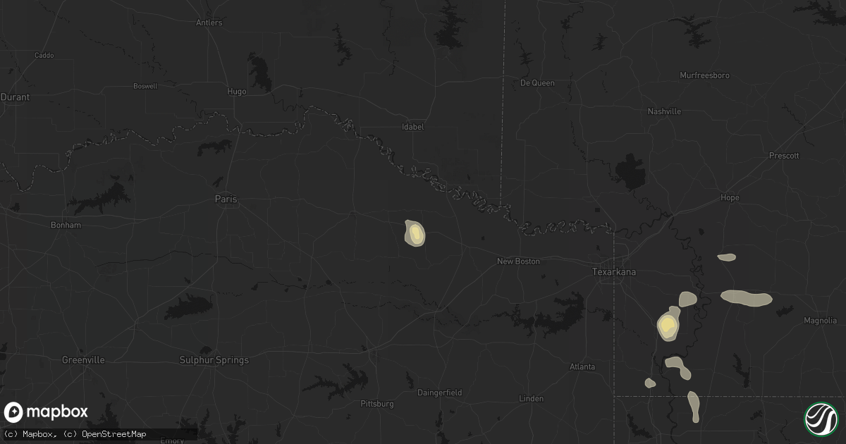 Hail map in Avery, TX on June 22, 2026