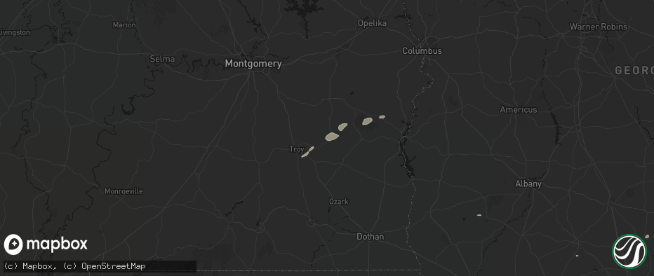 Hail map in Banks, AL on June 22, 2026