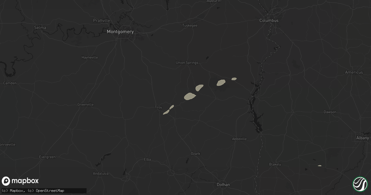 Hail map in Banks, AL on June 22, 2026