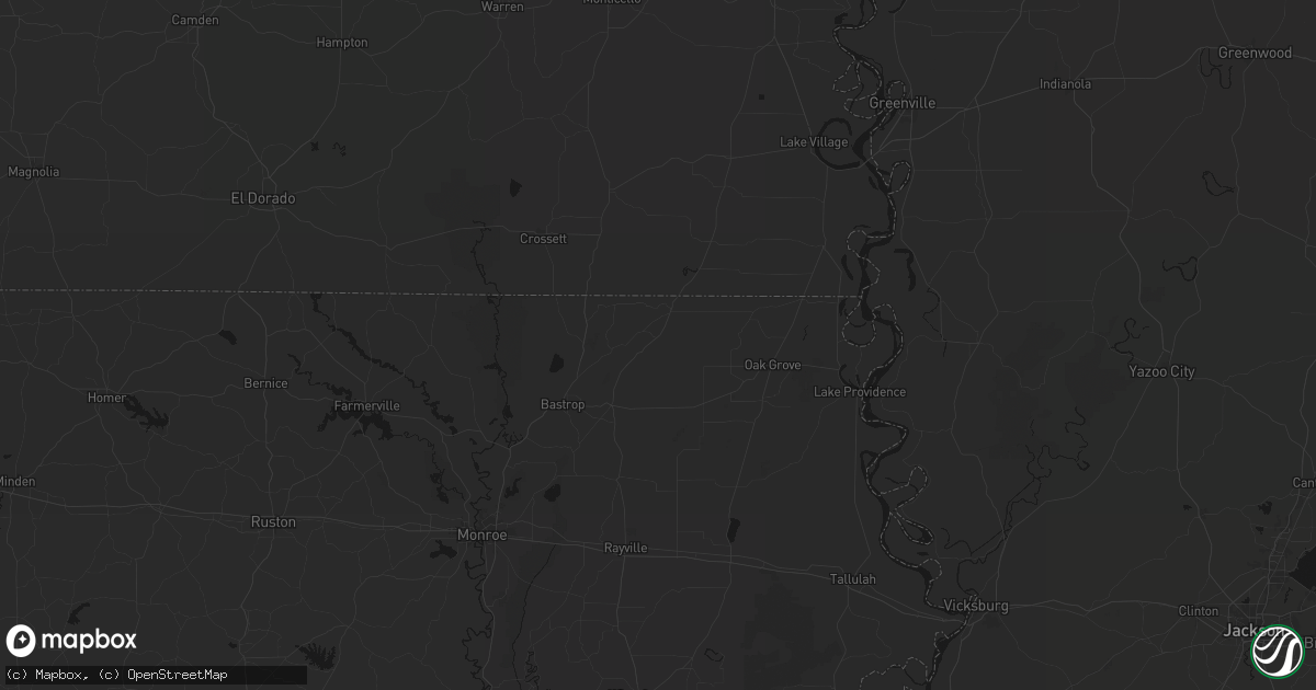 Hail map in Bonita, LA on June 22, 2026