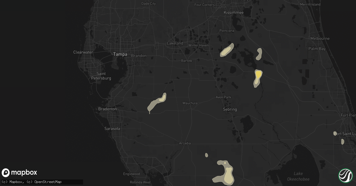 Hail map in Bowling Green, FL on June 22, 2026