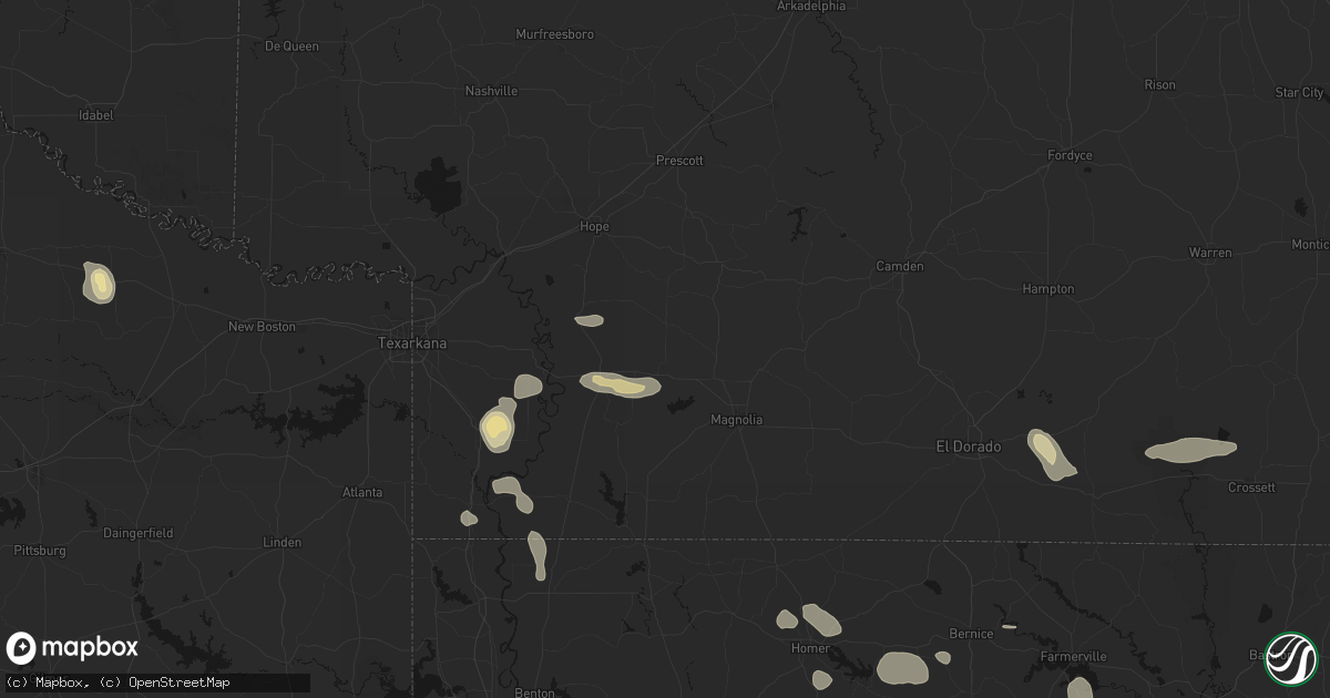 Hail map in Buckner, AR on June 22, 2026
