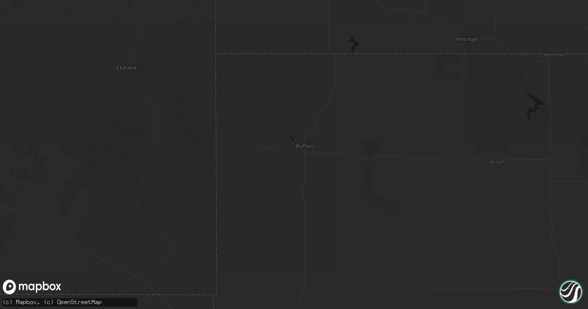 Hail map in Buffalo, SD on June 22, 2026