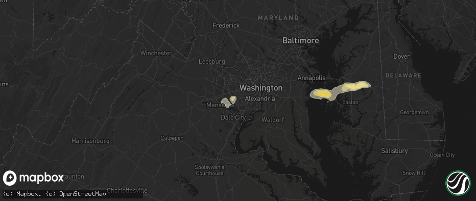 Hail map in Burke, VA on June 22, 2026