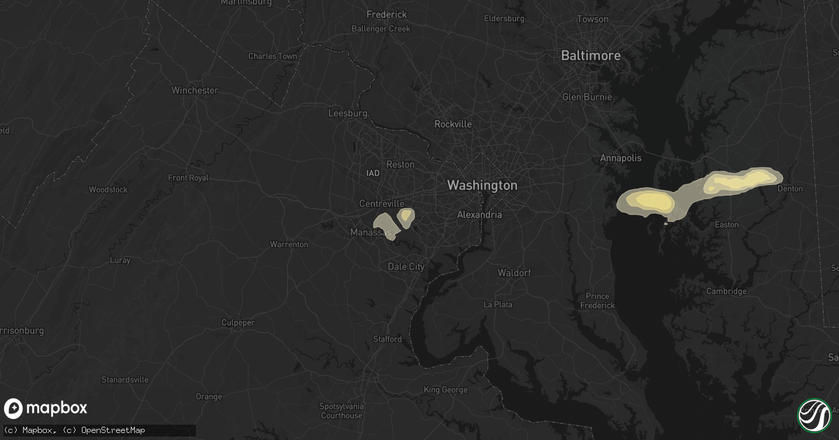 Hail map in Burke, VA on June 22, 2026