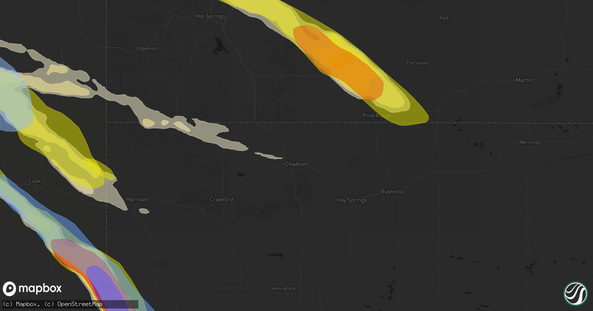 Hail map in Chadron, NE on June 22, 2026