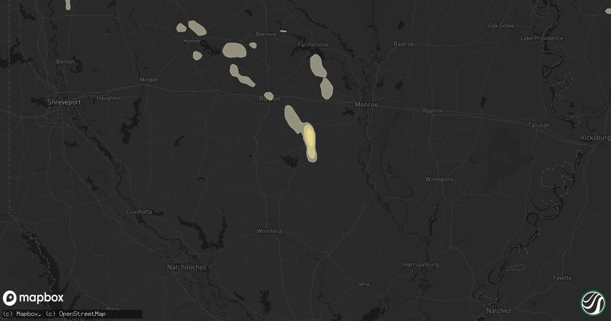 Hail map in Chatham, LA on June 22, 2026