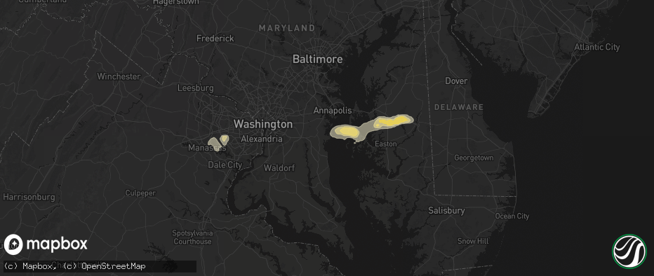 Hail map in Churchton, MD on June 22, 2026