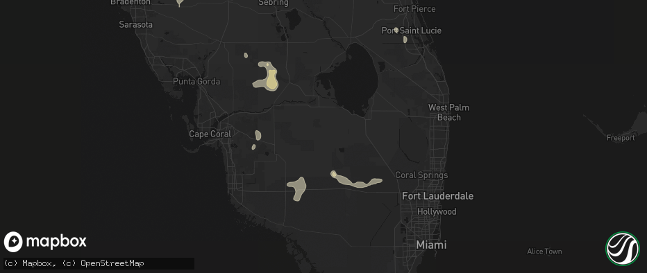 Hail map in Clewiston, FL on June 22, 2026