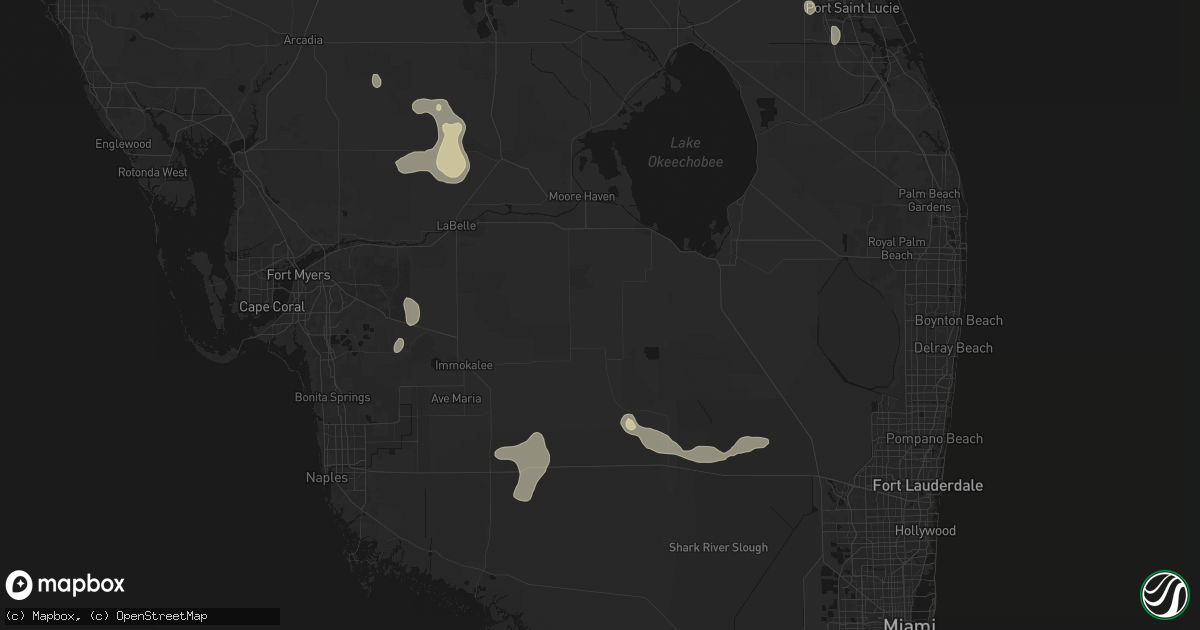 Hail map in Clewiston, FL on June 22, 2026