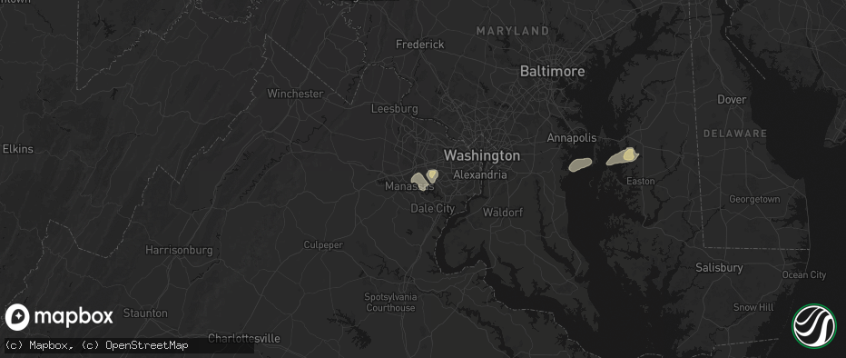 Hail map in Clifton, VA on June 22, 2026