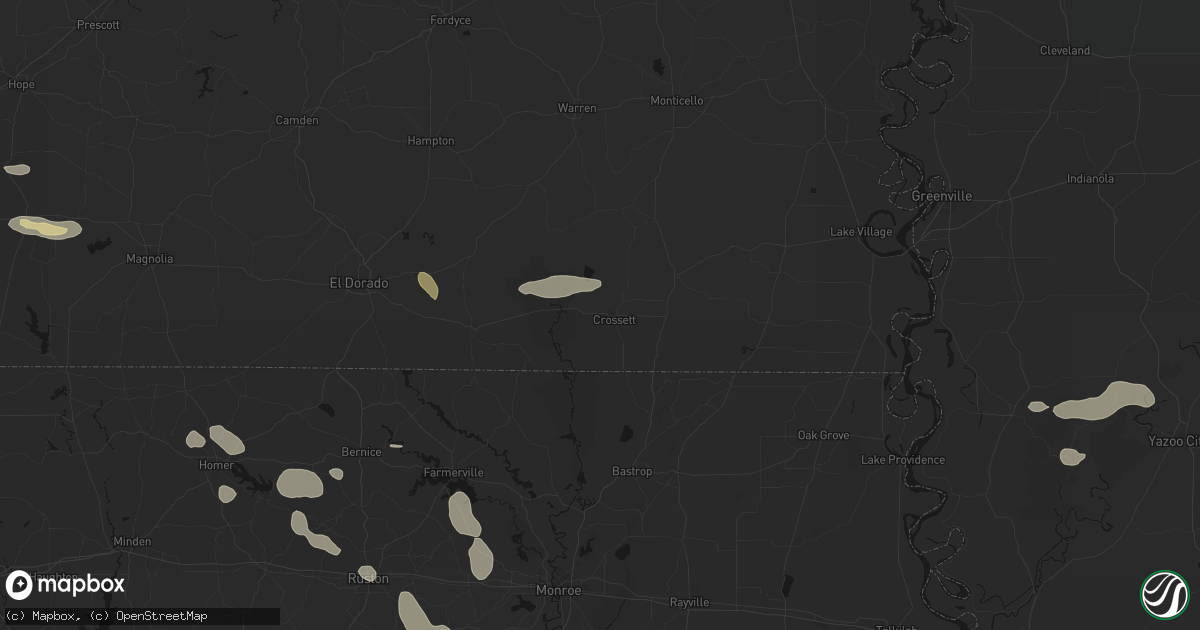 Hail map in Crossett, AR on June 22, 2026