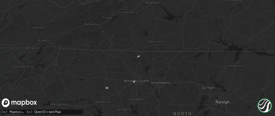 Hail map in Danbury, NC on June 22, 2026