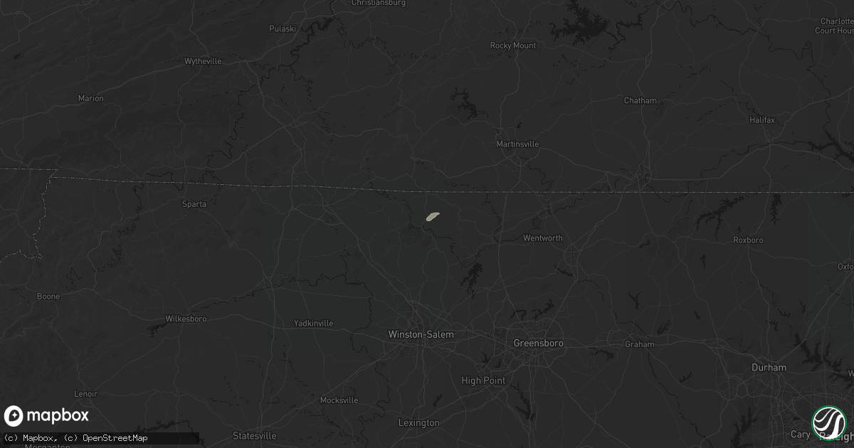 Hail map in Danbury, NC on June 22, 2026