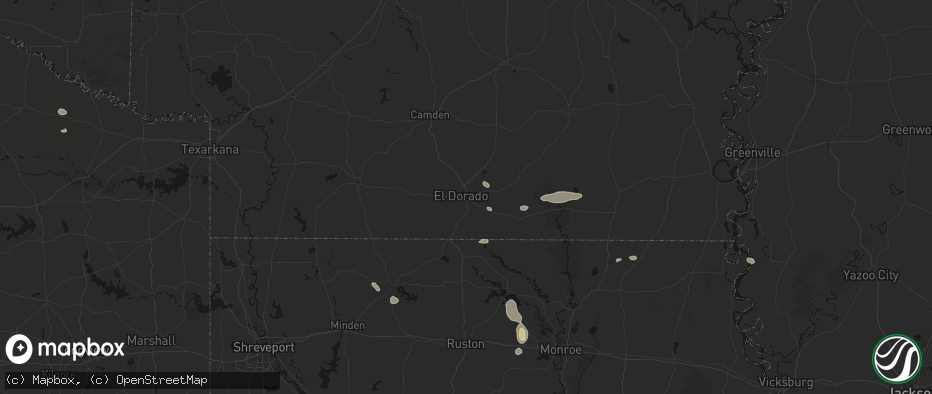 Hail map in El Dorado, AR on June 22, 2026