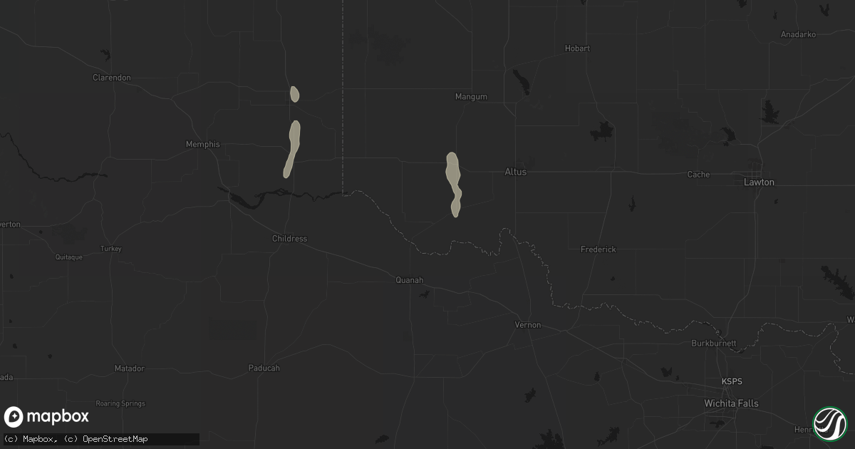 Hail map in Eldorado, OK on June 22, 2026