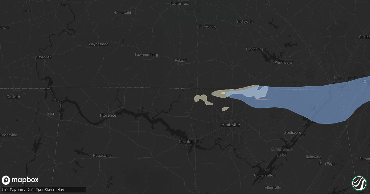 Hail map in Elkmont, AL on June 22, 2026