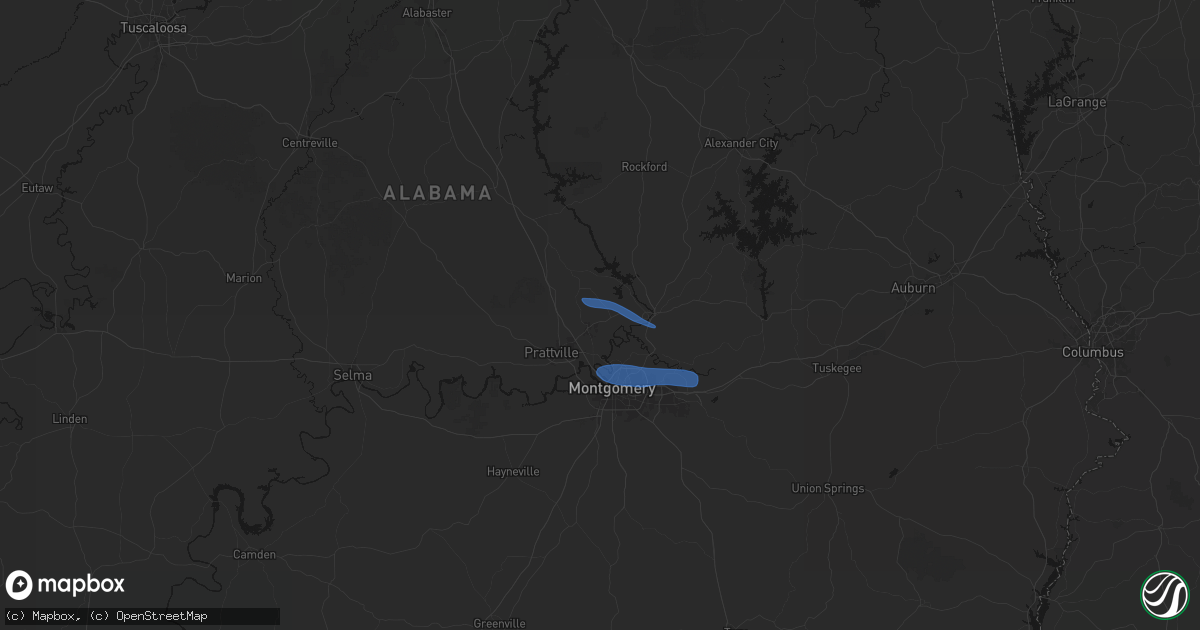 Hail map in Elmore, AL on June 22, 2026
