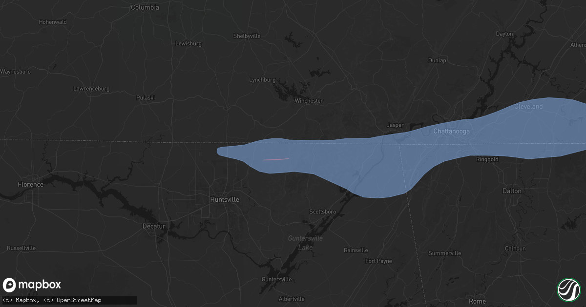 Hail map in Estillfork, AL on June 22, 2026