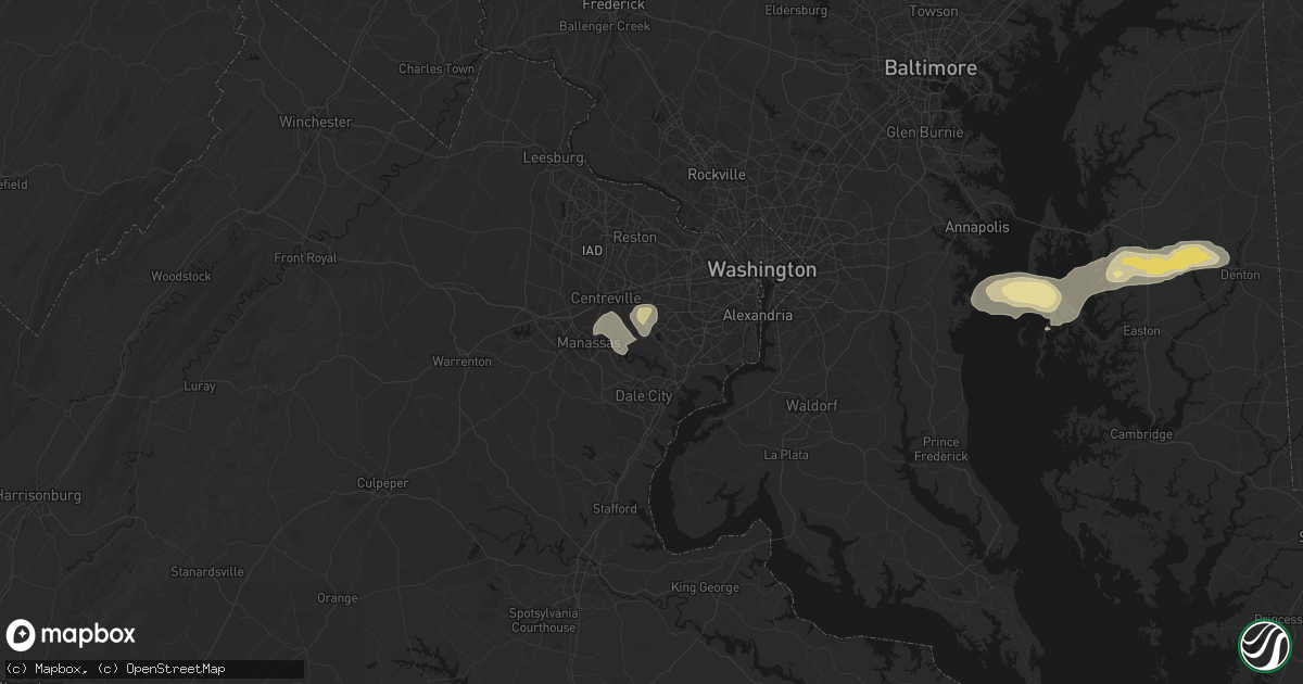 Hail map in Fairfax Station, VA on June 22, 2026
