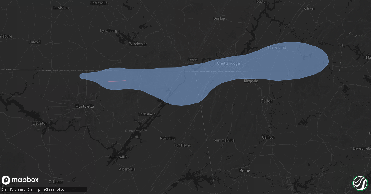 Hail map in Flat Rock, AL on June 22, 2026