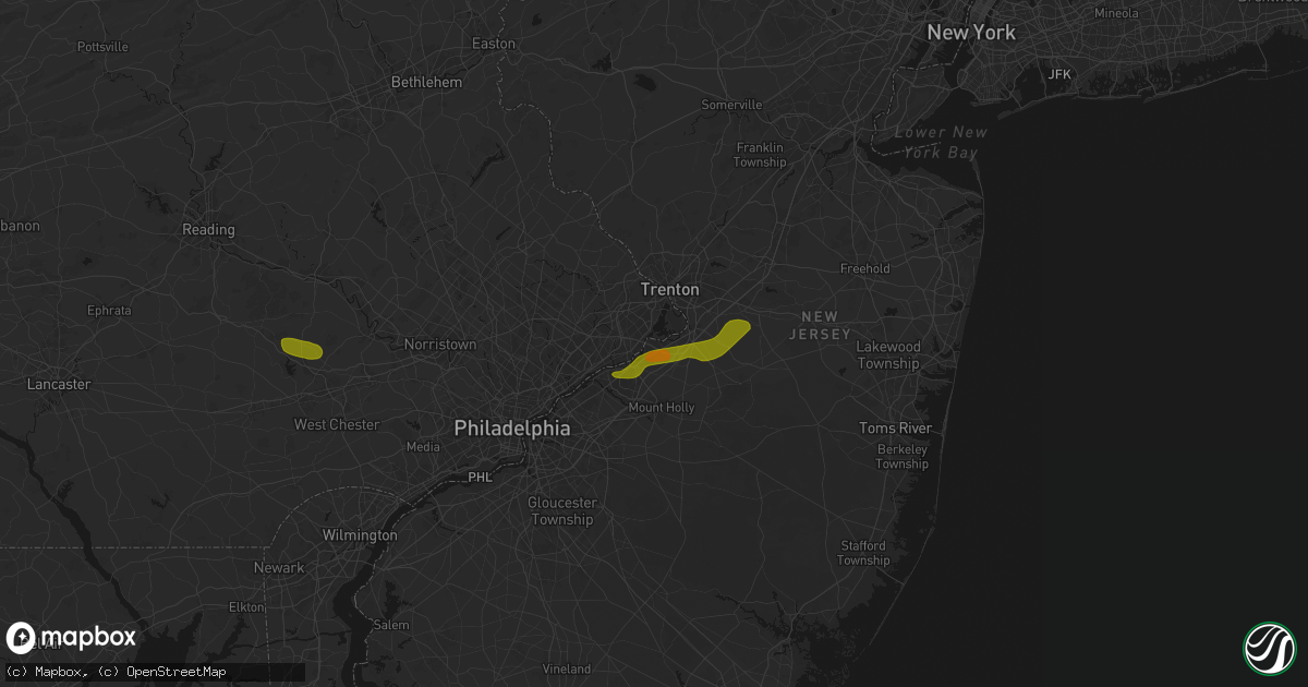 Hail map in Florence, NJ on June 22, 2026