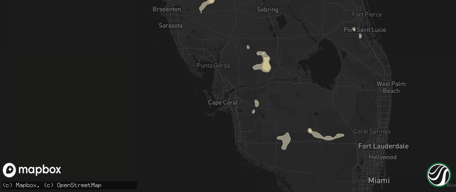Hail map in Fort Myers, FL on June 22, 2026