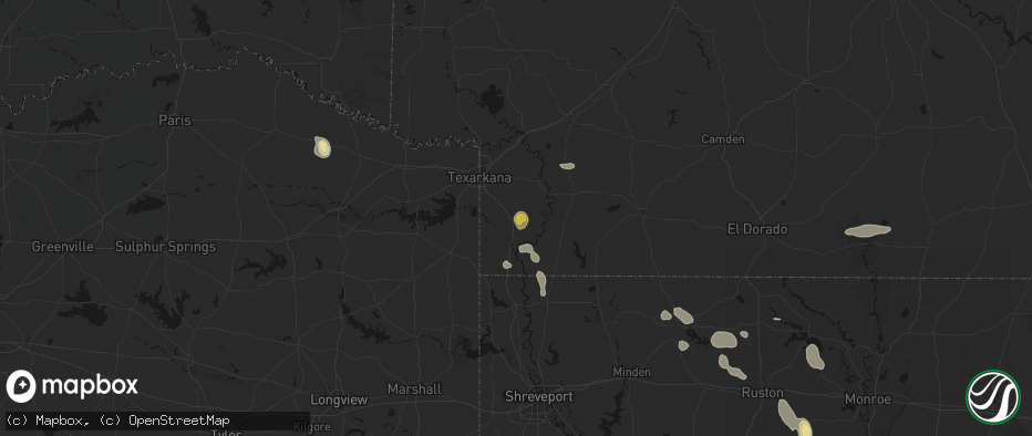 Hail map in Fouke, AR on June 22, 2026