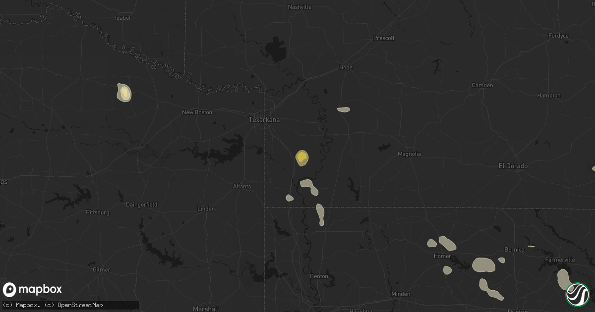 Hail map in Fouke, AR on June 22, 2026