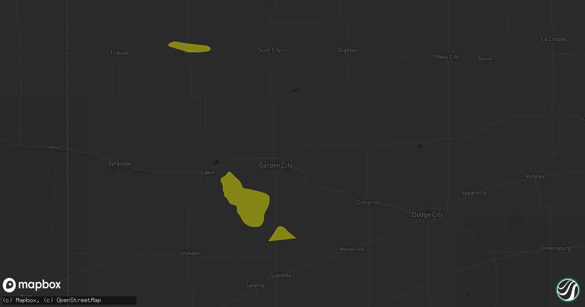 Hail map in Garden City, KS on June 22, 2026