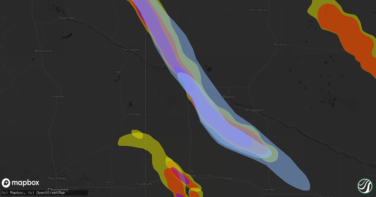 Hail map in Gering, NE on June 22, 2026