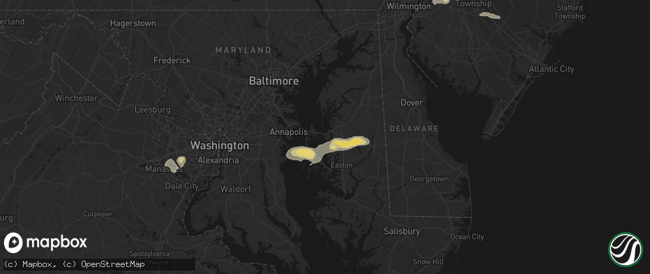 Hail map in Grasonville, MD on June 22, 2026