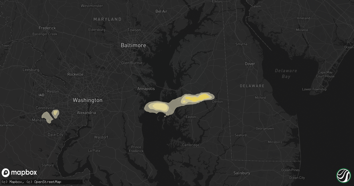 Hail map in Grasonville, MD on June 22, 2026