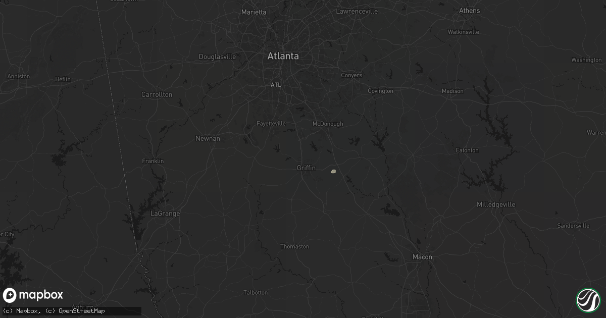 Hail map in Griffin, GA on June 22, 2026