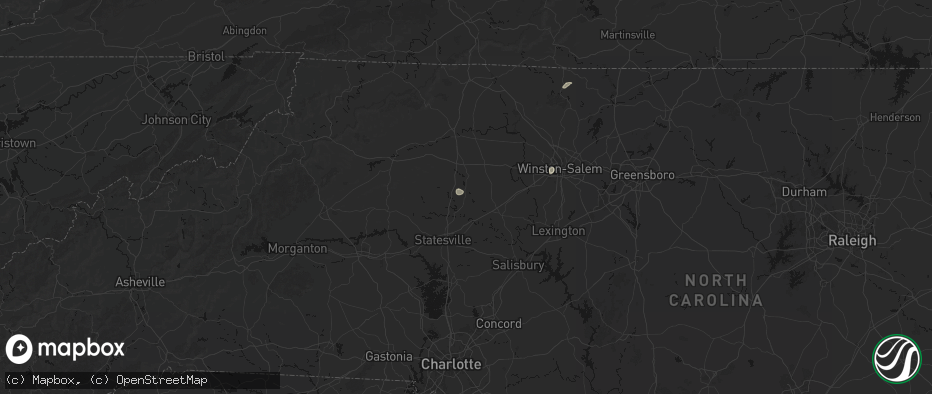 Hail map in Harmony, NC on June 22, 2026