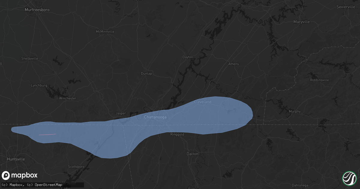 Hail map in Harrison, TN on June 22, 2026