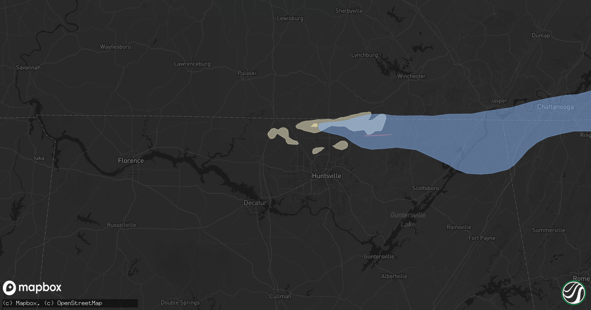 Hail map in Harvest, AL on June 22, 2026