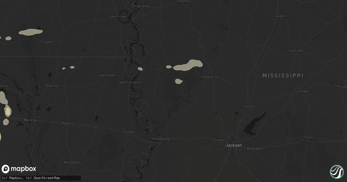 Hail map in Holly Bluff, MS on June 22, 2026