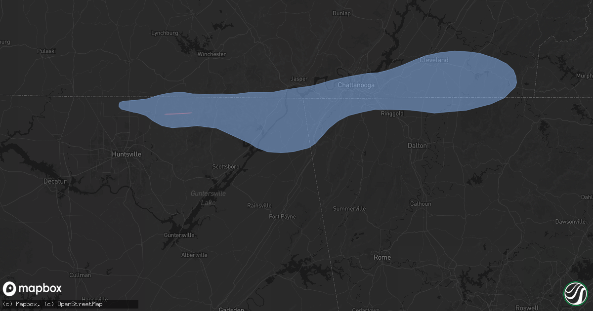Hail map in Ider, AL on June 22, 2026