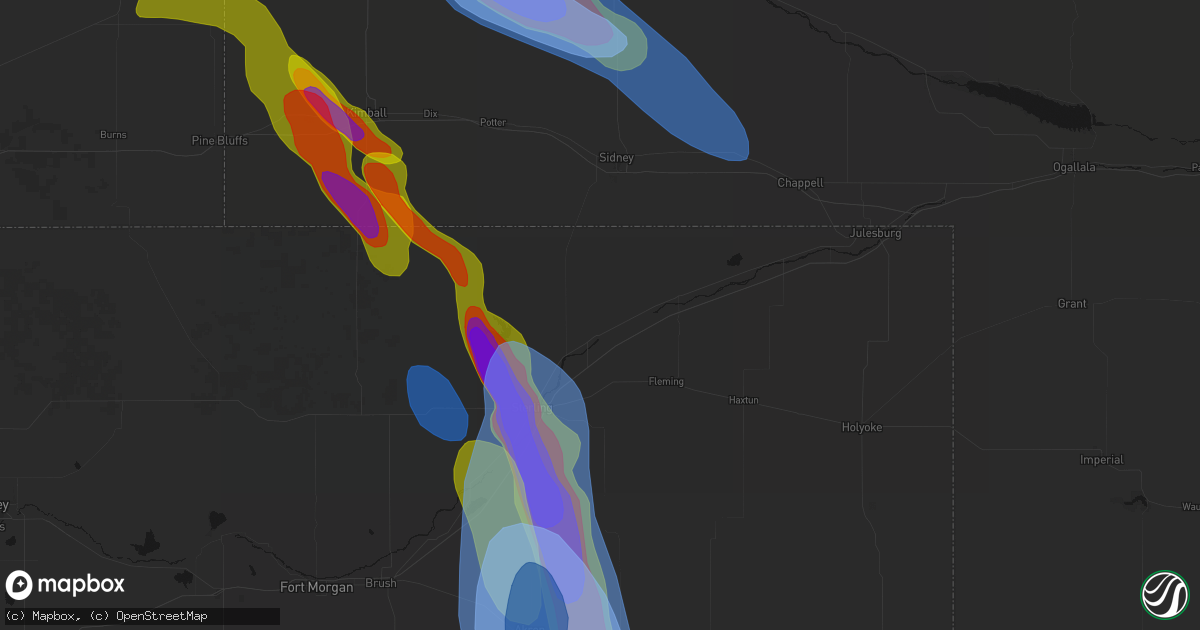 Hail map in Iliff, CO on June 22, 2026
