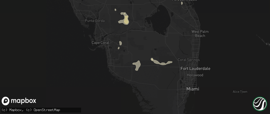 Hail map in Immokalee, FL on June 22, 2026
