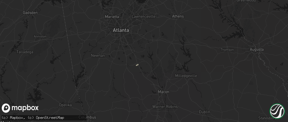 Hail map in Jackson, GA on June 22, 2026