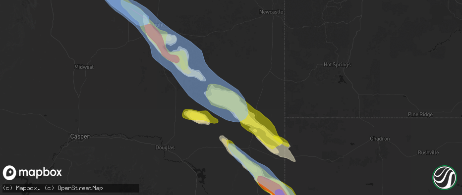 Hail map in Lance Creek, WY on June 22, 2026